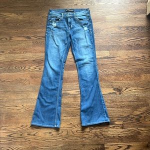 Express slim flare mid rise jeans